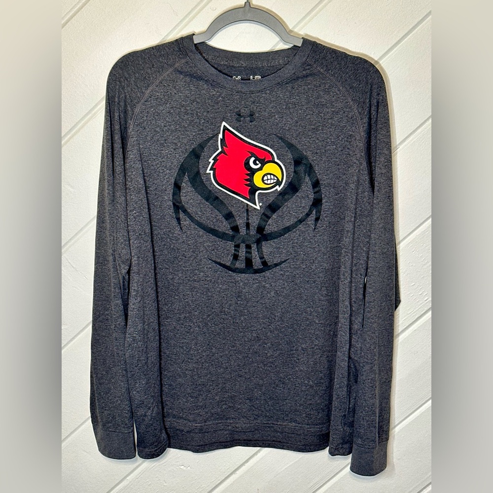 Vintage Under Armour Louisville Cardinals Basketball LS T-Shirt, Size Large